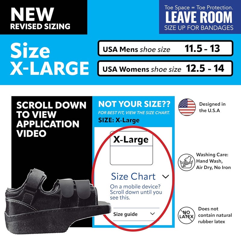 Braceapedia Wedge Post-Op Shoe, Medical Offloading Shoes for Toe Injuries, Surgical and Orthopedic Boot for Foot, Plantar Fasciitis, Bunion, Hammertoe, Broken Toe Support for Men and Women, Size XL - Image 2
